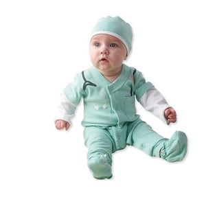 Baby Aston MD themed outfit aqua blue 0-6m